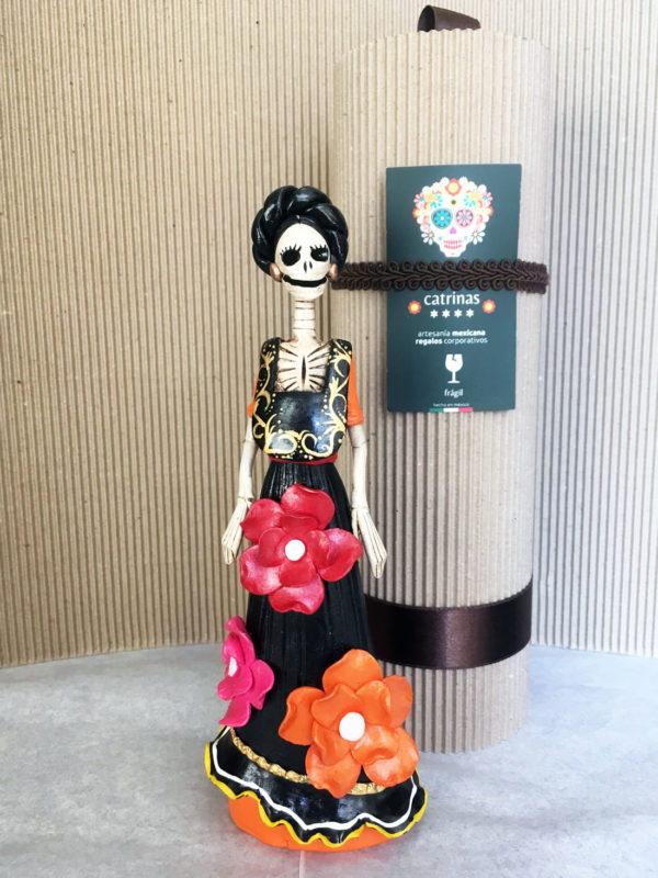 Catrina Mexicana Frida Kahlo 3 flores n 5