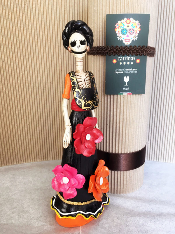 Catrina Mexicana Frida Kahlo 3 flores n 3