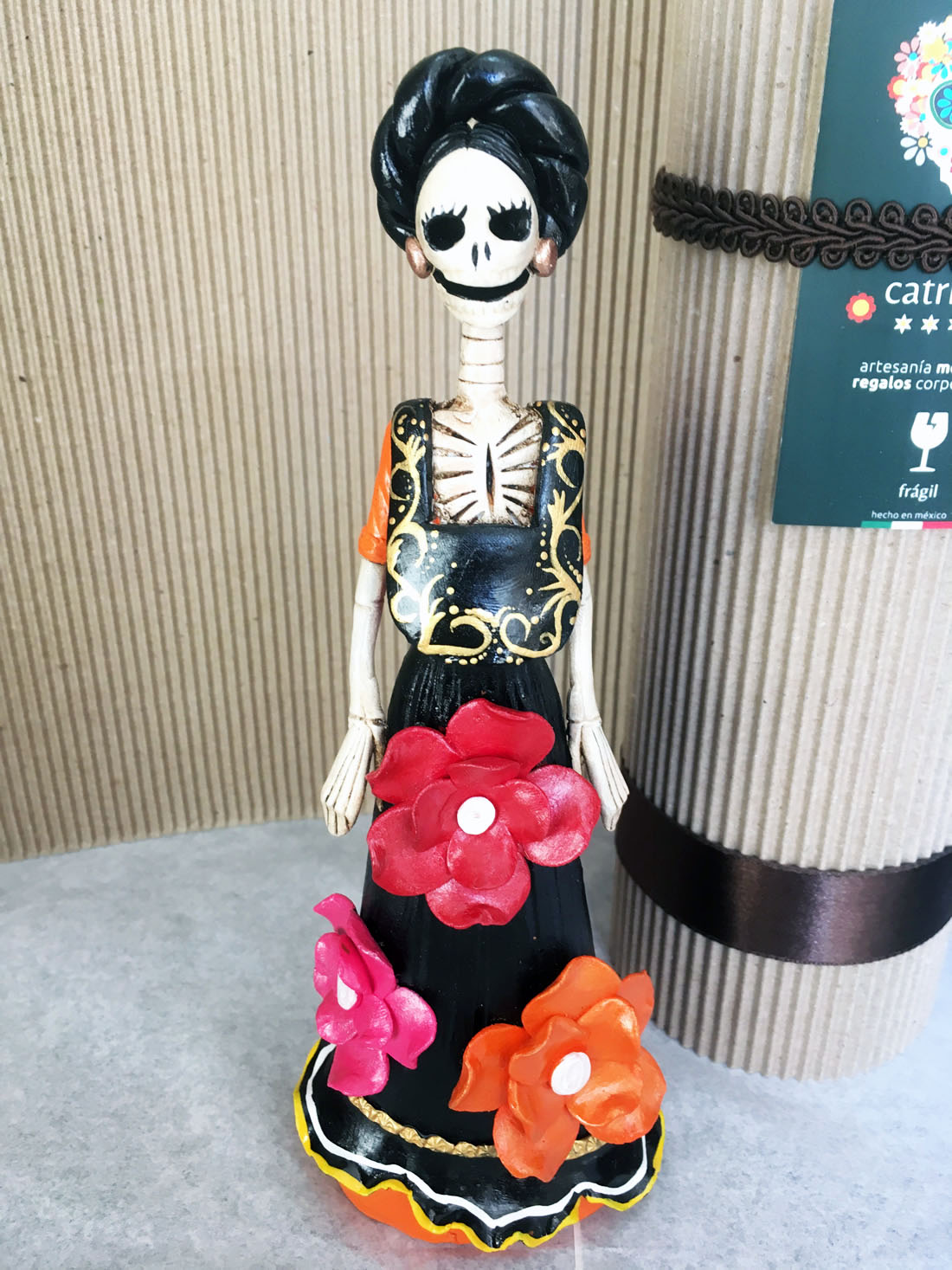 Catrina Mexicana Frida Kahlo Tres Flores 🦋 Catrinas Artesanía Y