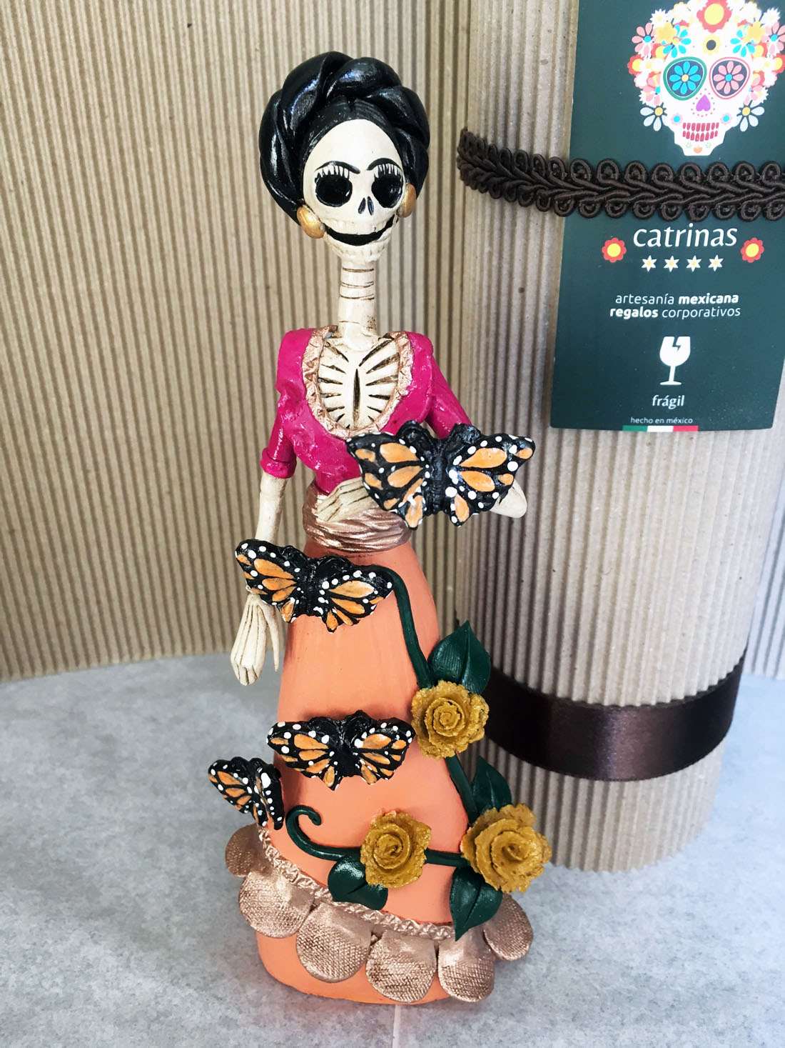 Catrina Mexicana Frida Kahlo 4 Mariposas 🦋 Catrinas Artesanía Y