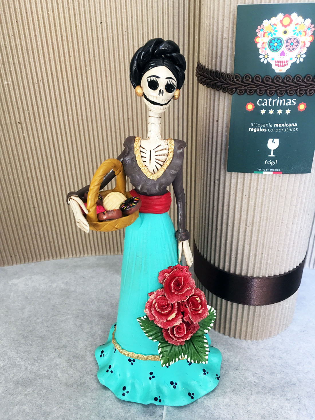 Catrina Mexicana Frida Kahlo Canasto 🦋 Catrinas Artesanía Y Cultura