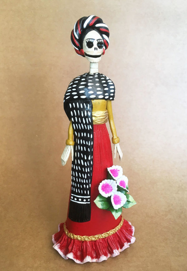 Catrina Mexicana Frida Kahlo Rebozo Negro 5