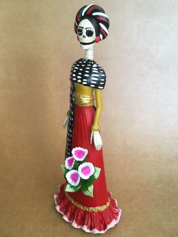 Catrina Mexicana Frida Kahlo Rebozo Negro 3