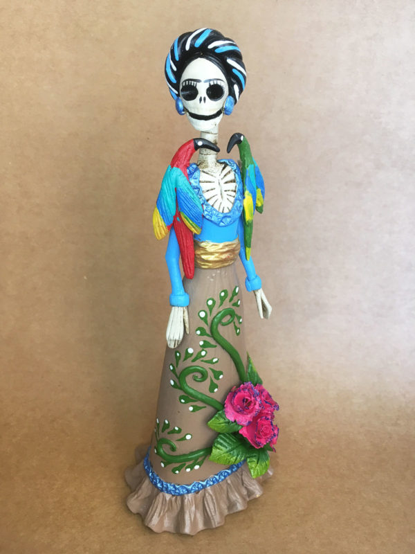 Catrina Mexicana Frida Kahlo 2 aves cafe 3