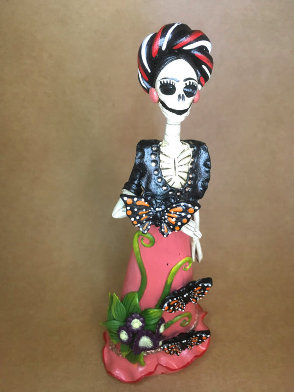 Catrina Mexicana Frida Kahlo 3 mariposas