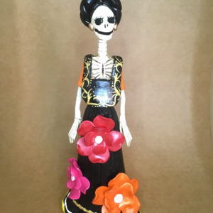 Catrina Mexicana Frida Kahlo 3 flores 5