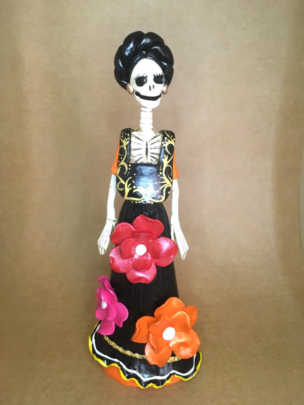 Catrina Mexicana Frida Kahlo 3 flores 5