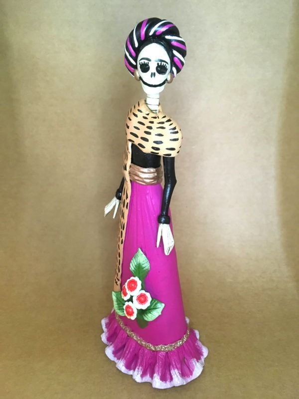 Catrina Mexicana Frida Kahlo Rebozo Naranja 4