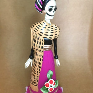 Catrina Mexicana Frida Kahlo Rebozo Naranja