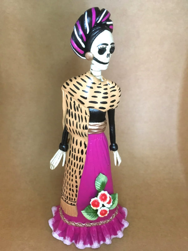 Catrina Mexicana Frida Kahlo Rebozo Naranja