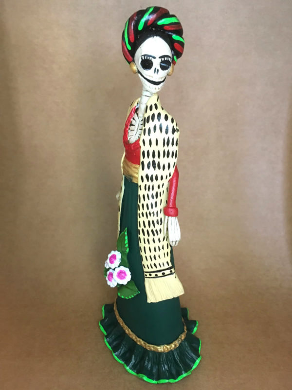 Catrina Mexicana Frida Kahlo Rebozo amarillo 4