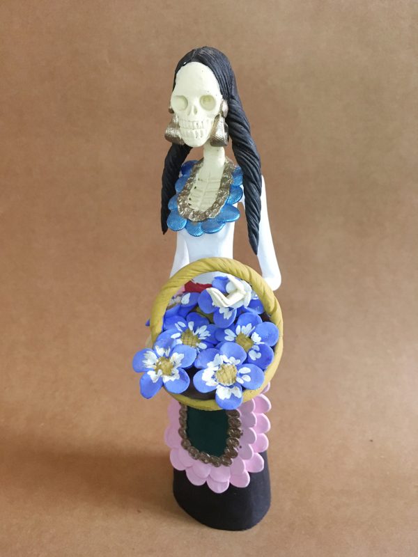 Catrina Mexicana Canasto Flores