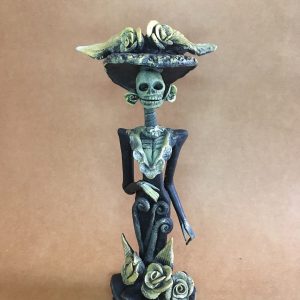 Catrina Mexicana Garbancera Negra Dorado