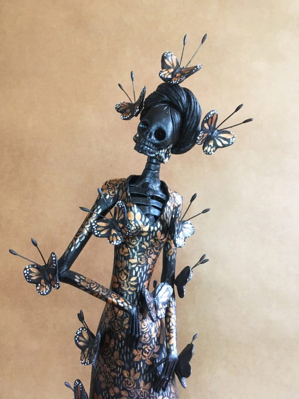 Catrina Negra Mariposas Doradas - Imagen 6