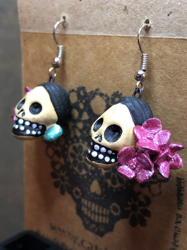 Arete Calavera Catrina Flor AR11