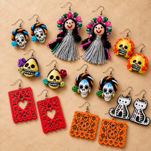 Aretes Catrinas, Guirnaldas & Leles